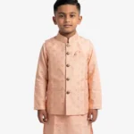 Premium Cotton Pastel Peach Baby Panjabi for Kids - Small Size