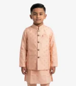 Premium Cotton Pastel Peach Baby Panjabi for Kids - Small Size