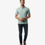 Premium Men’s Mint Green Windowpane Check Polo Shirt – Smart Casual Collection