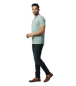 Premium Men’s Mint Green Windowpane Check Polo Shirt – Smart Casual Collection - Image 2