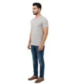 Premium Men’s Textured Crew Neck T-Shirt – Essential Heather Grey - Image 2